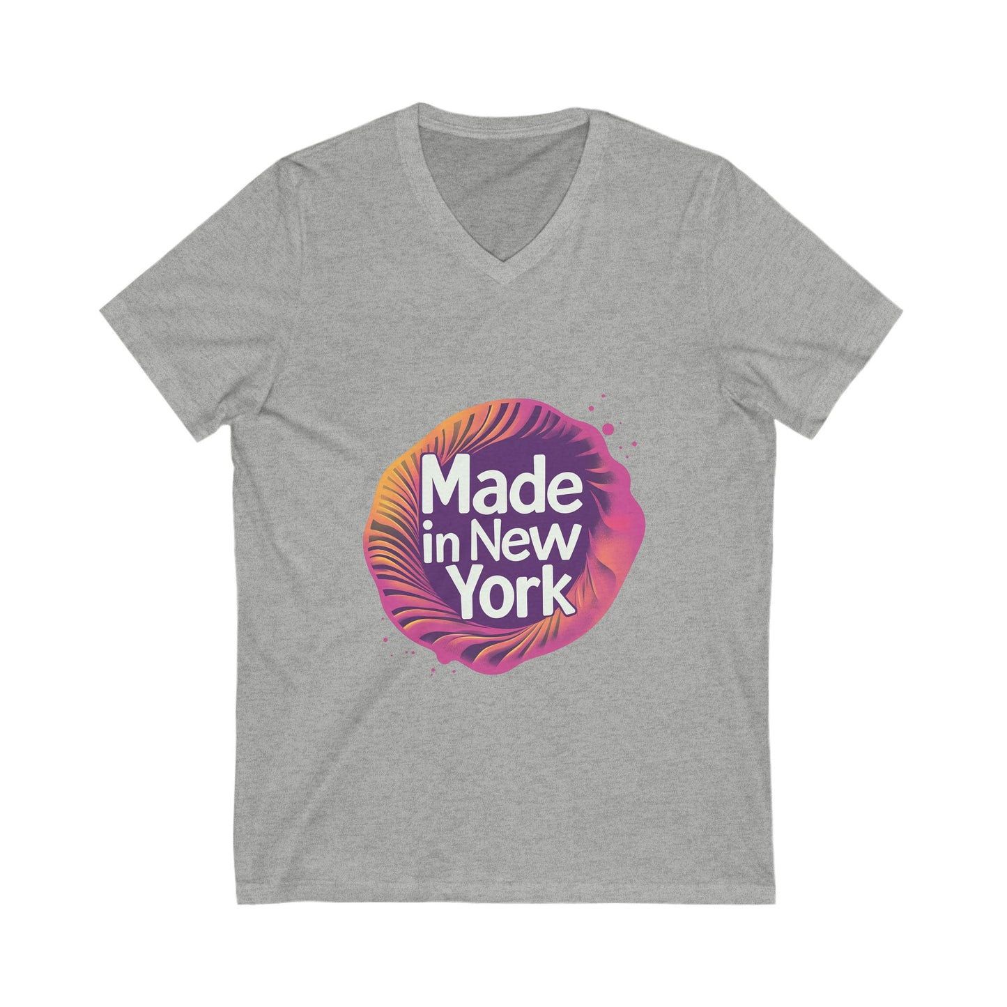 Made in New York V-Neck T-Shirt | Modern NYC Pride Design | Urban Retro Unisex Tee