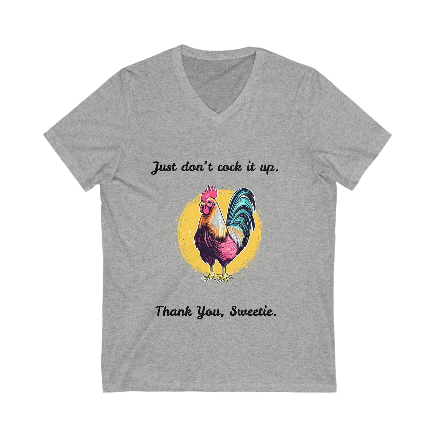 Funny Rooster V-Neck T-Shirt | Farm Life Humor | Vintage Style Chicken Tee