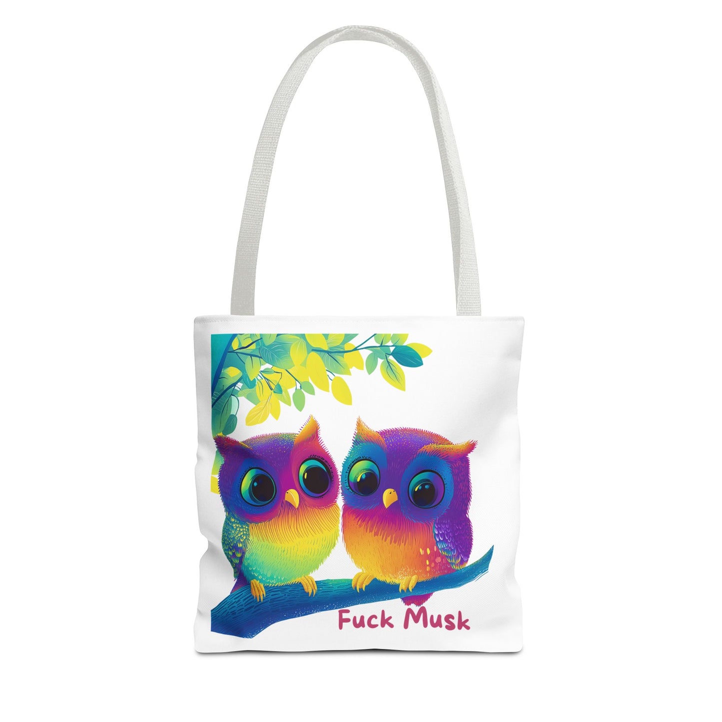 Rainbow Owl Activism Tote Bag | Colorful Protest Accessory | Cute Resistance Carry-All