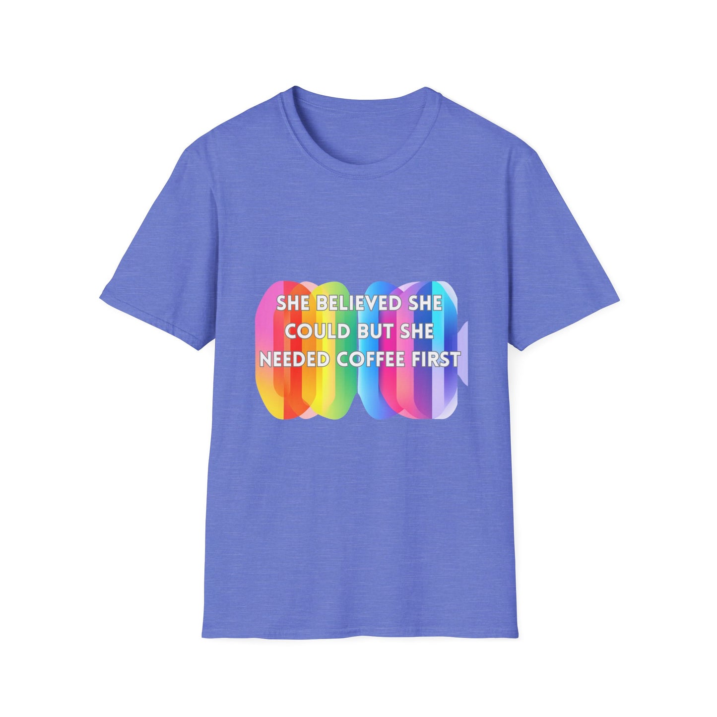Pride Rainbow Coffee First Motivation T-Shirt | Self-Care Empowerment Tee