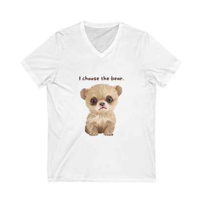 Kawaii Bear V-Neck T-Shirt | Cute Animal Rights Unisex Tee