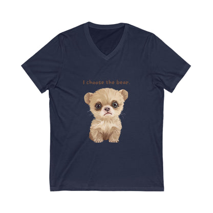 Kawaii Bear V-Neck T-Shirt | Cute Animal Rights Unisex Tee