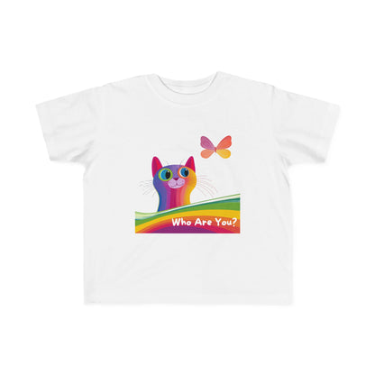 Rainbow Cat Who Are You Kids T-Shirt | LGBTQ Pride Toddler Tee | Kawaii Pride Cat