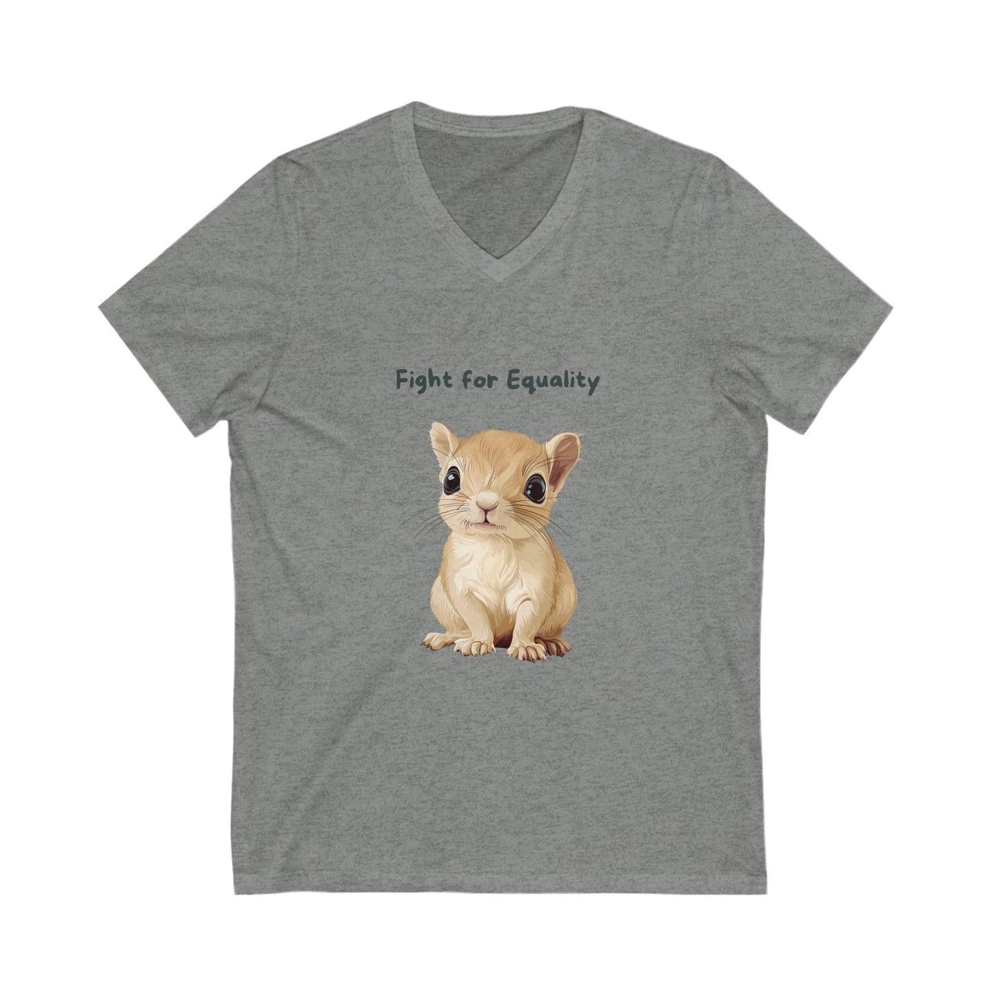 Cute Bunny Equality V-Neck T-Shirt | Animal Rights Activist Tee | Unisex Social Justice Gift