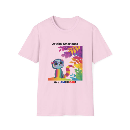 Rainbow Lemur Jewish Pride T-Shirt | Kawaii Activist Unisex Tee | Jewish American Solidarity