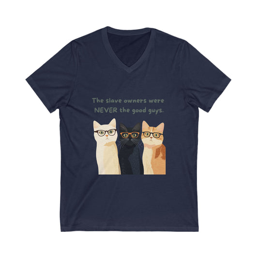 Nerdy Cats Against Oppression V-Neck | Social Justice Cat Tee | Activist Shirt