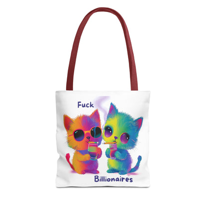 Rainbow Activist Cats Tote Bag | Anti-Billionaire Statement Bag