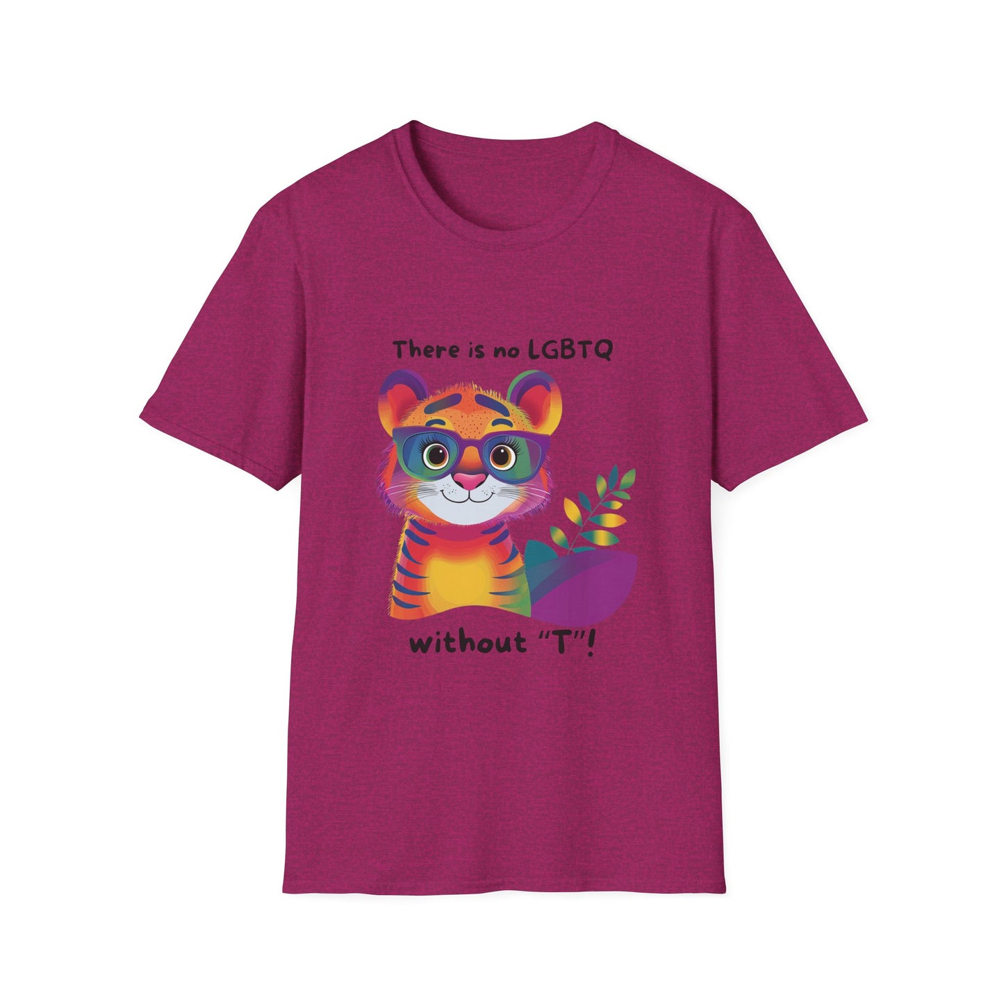 Cute Trans Tiger LGBTQ Pride T-Shirt | Rainbow Kawaii Tiger Unisex Tee
