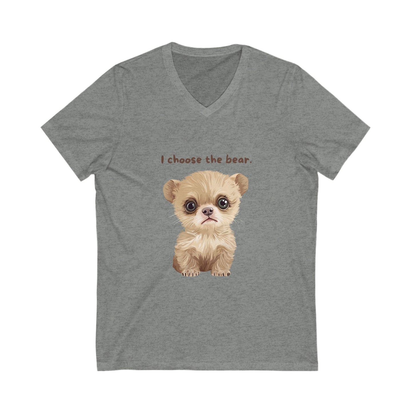 Kawaii Bear V-Neck T-Shirt | Cute Animal Rights Unisex Tee