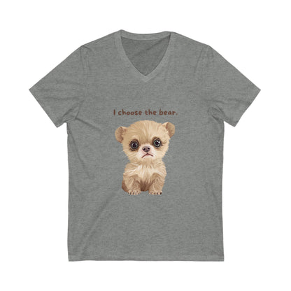 Kawaii Bear V-Neck T-Shirt | Cute Animal Rights Unisex Tee