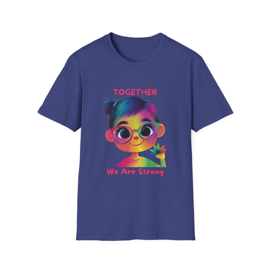 Together We Are Strong Rainbow Character T-Shirt | Kawaii Activism Tee