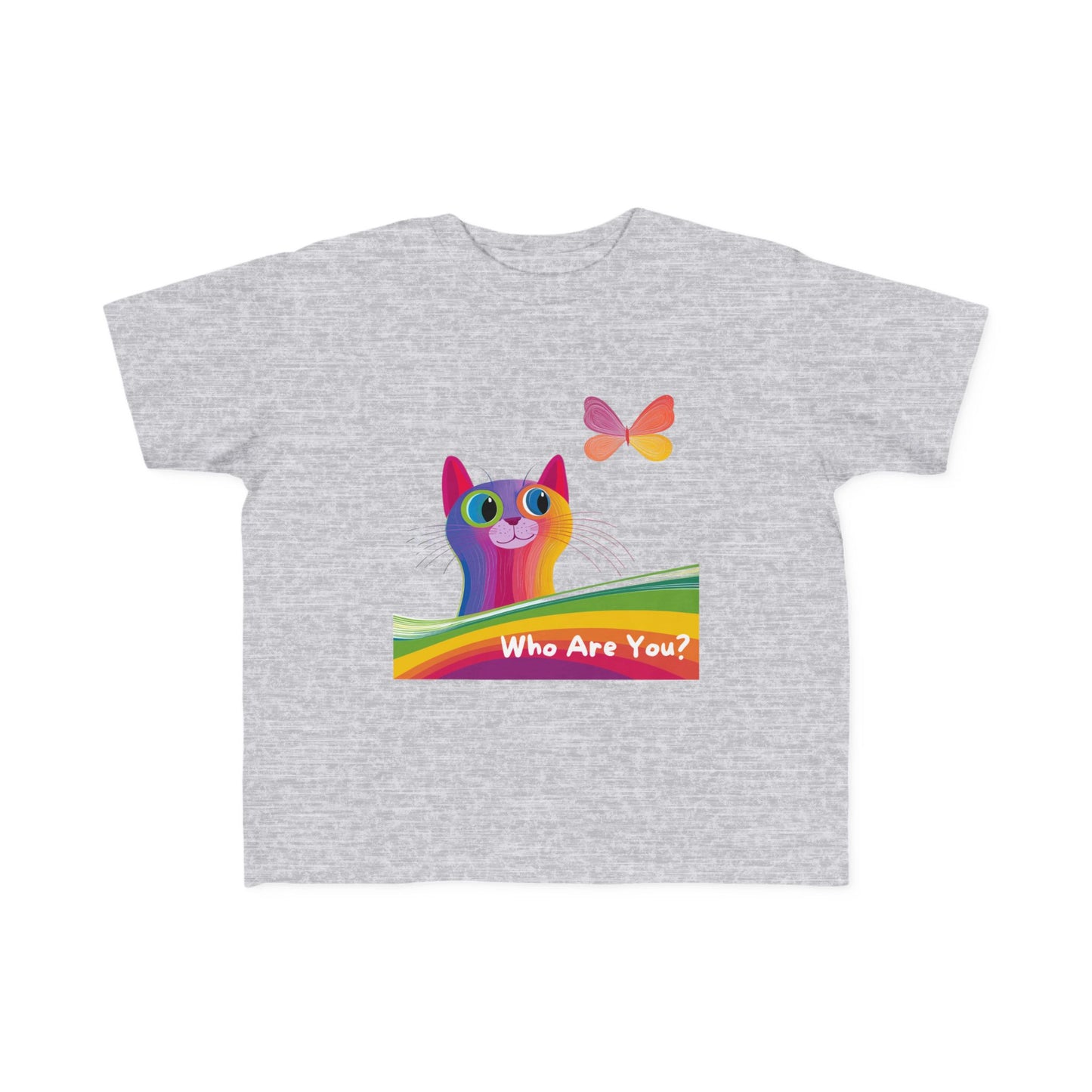 Rainbow Cat Who Are You Kids T-Shirt | LGBTQ Pride Toddler Tee | Kawaii Pride Cat