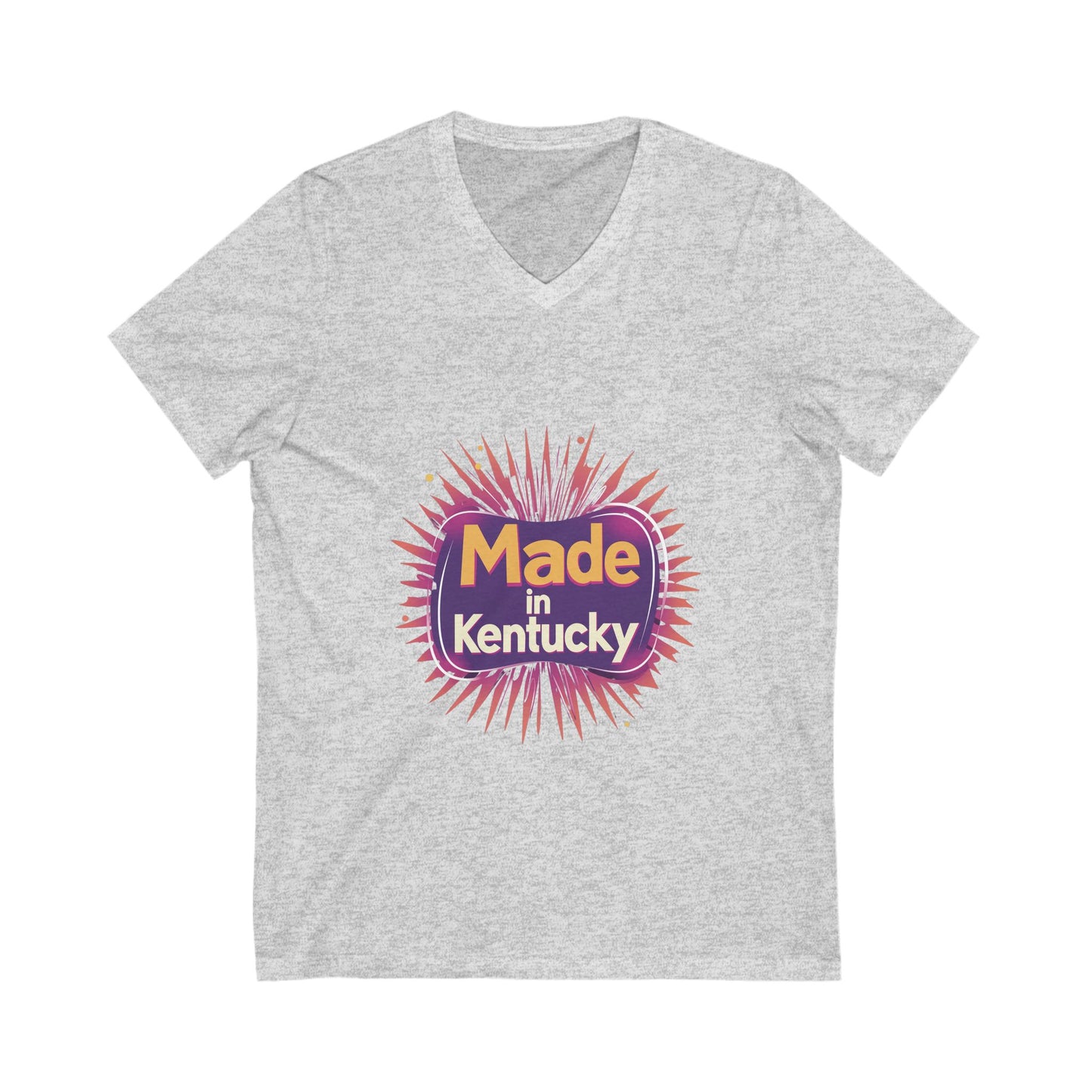 Made in Kentucky Retro V-Neck T-Shirt | State Pride Sunburst Design | Unisex Tee