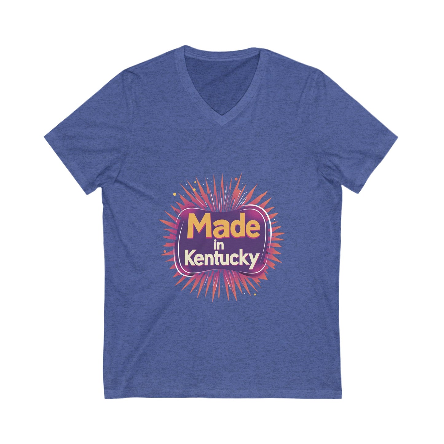 Made in Kentucky Retro V-Neck T-Shirt | State Pride Sunburst Design | Unisex Tee