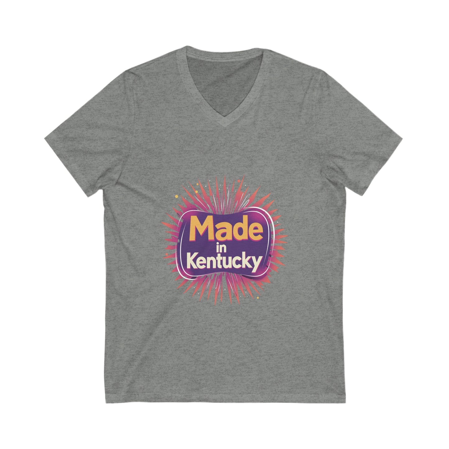 Made in Kentucky Retro V-Neck T-Shirt | State Pride Sunburst Design | Unisex Tee