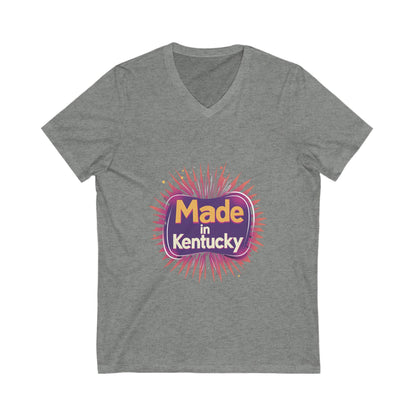 Made in Kentucky Retro V-Neck T-Shirt | State Pride Sunburst Design | Unisex Tee