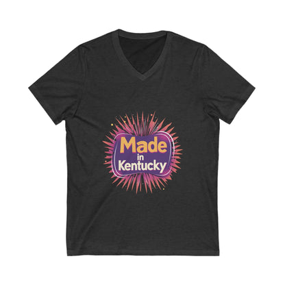 Made in Kentucky Retro V-Neck T-Shirt | State Pride Sunburst Design | Unisex Tee