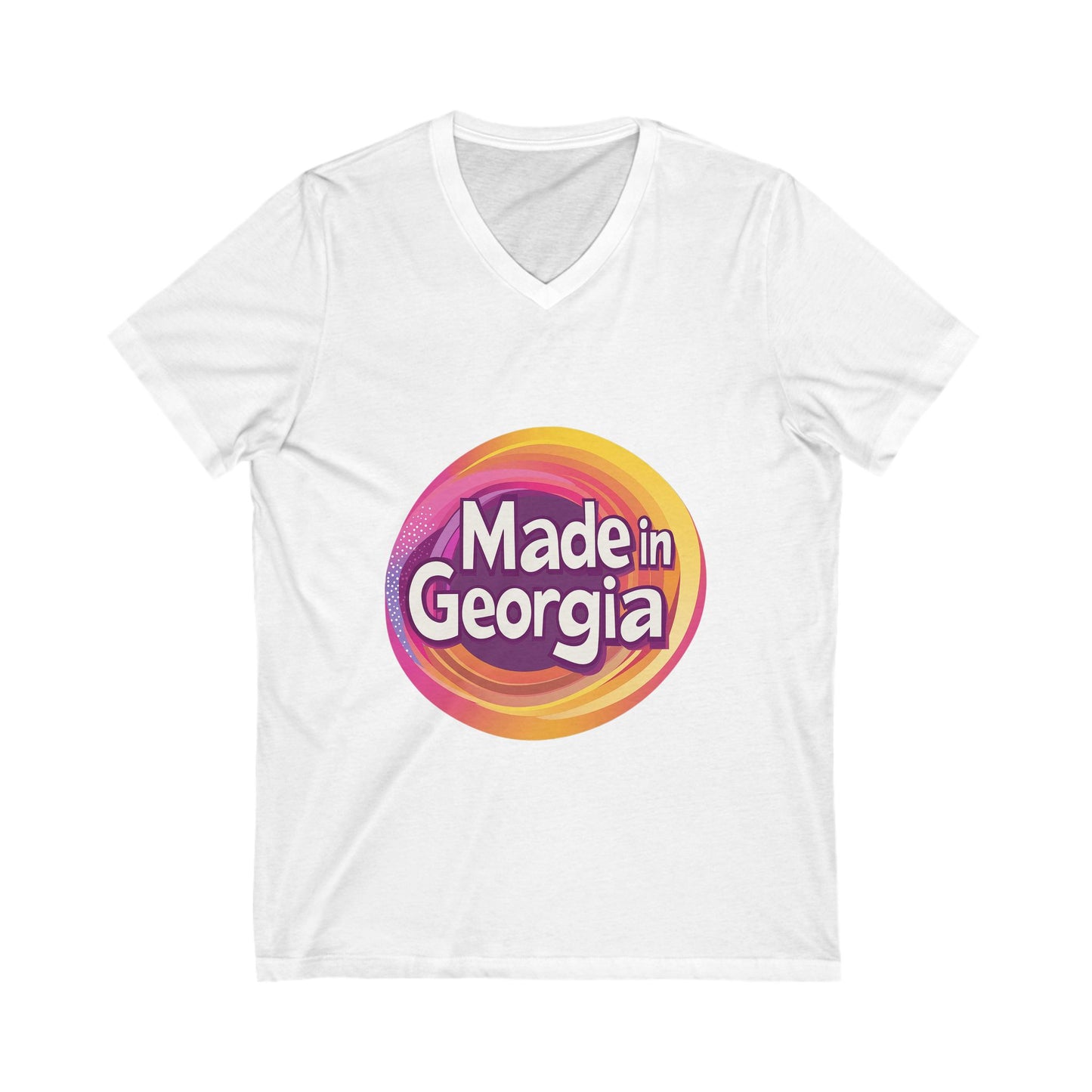 Made in Georgia V-Neck T-Shirt | Retro State Pride Design | Unisex Vintage Tee