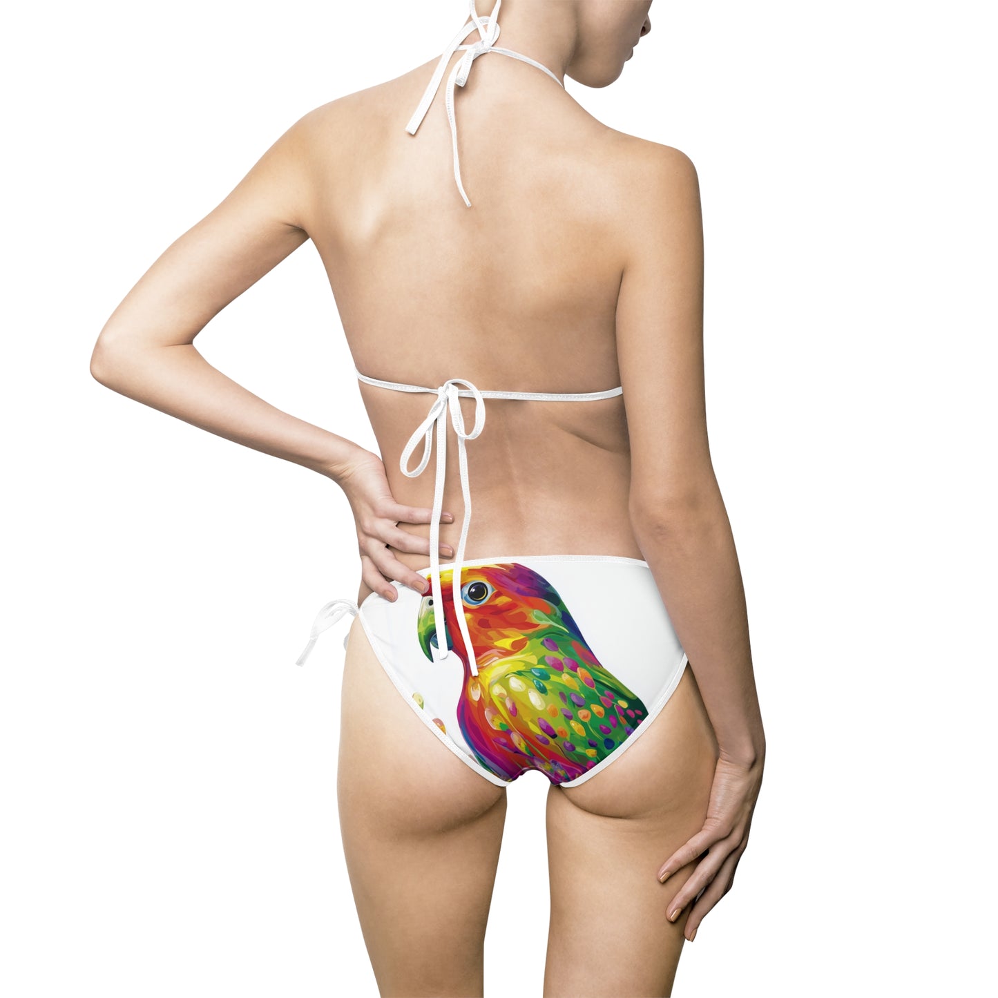 Tropical Parrot Bikini Swimsuit | Vibrant Bird Print Swimwear