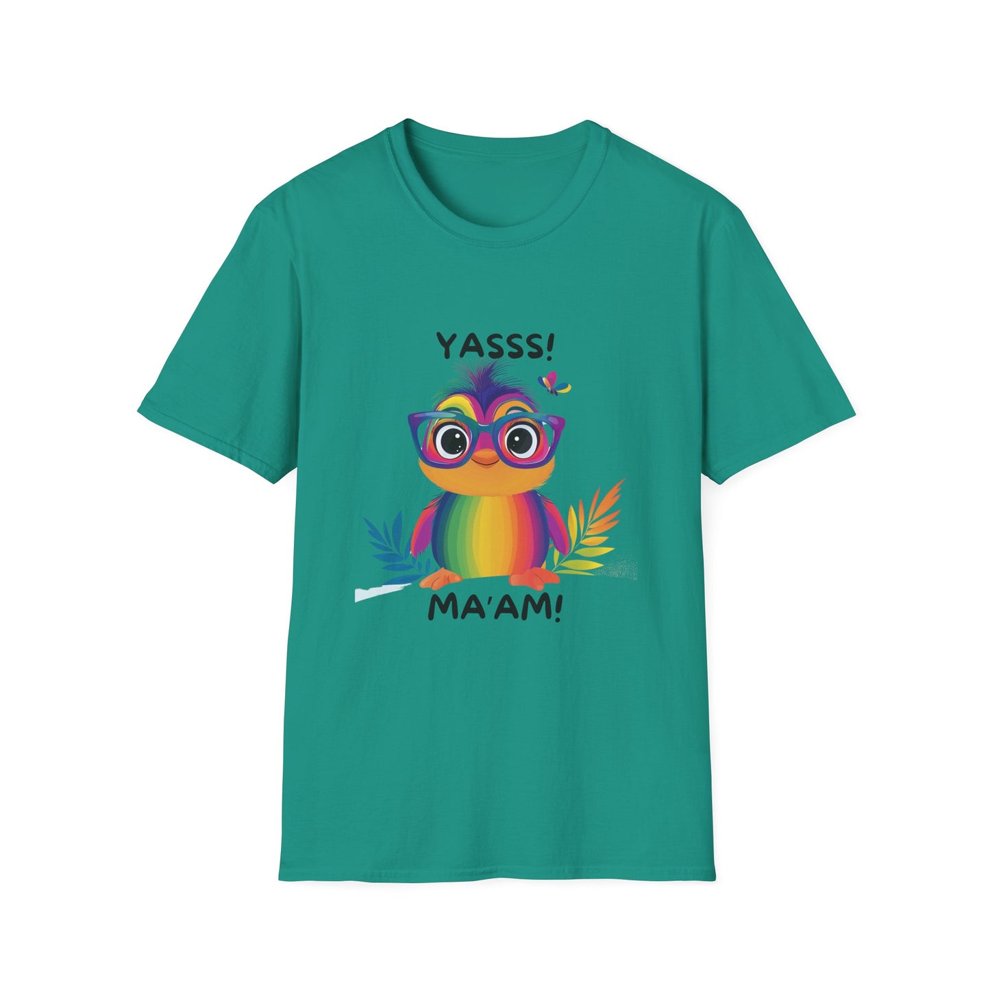 Rainbow Owl YASSS MA'AM T-Shirt | LGBTQ+ Pride Kawaii Tee | Cute Empowerment Gift