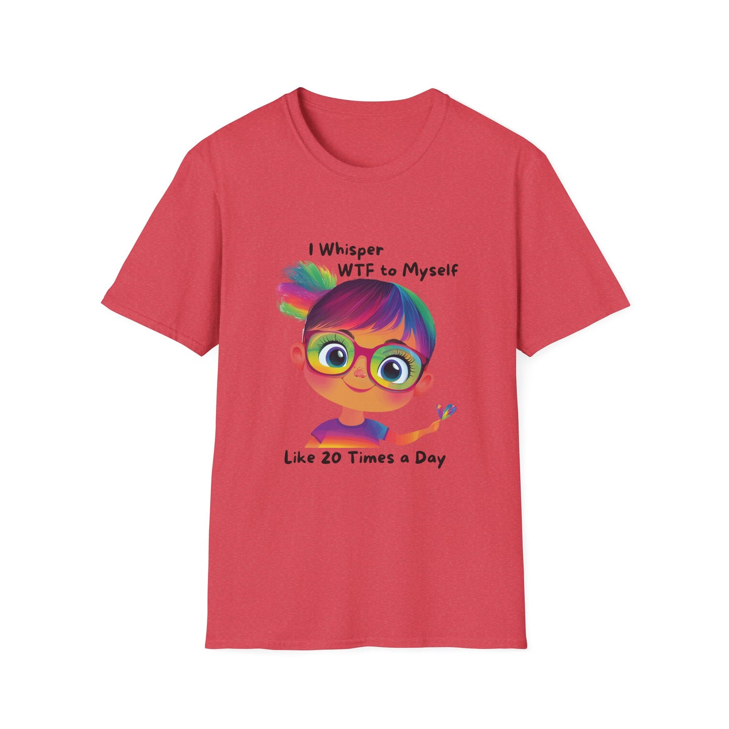 Rainbow Hair WTF Self-Talk Kawaii T-Shirt | Funny Unisex Tee