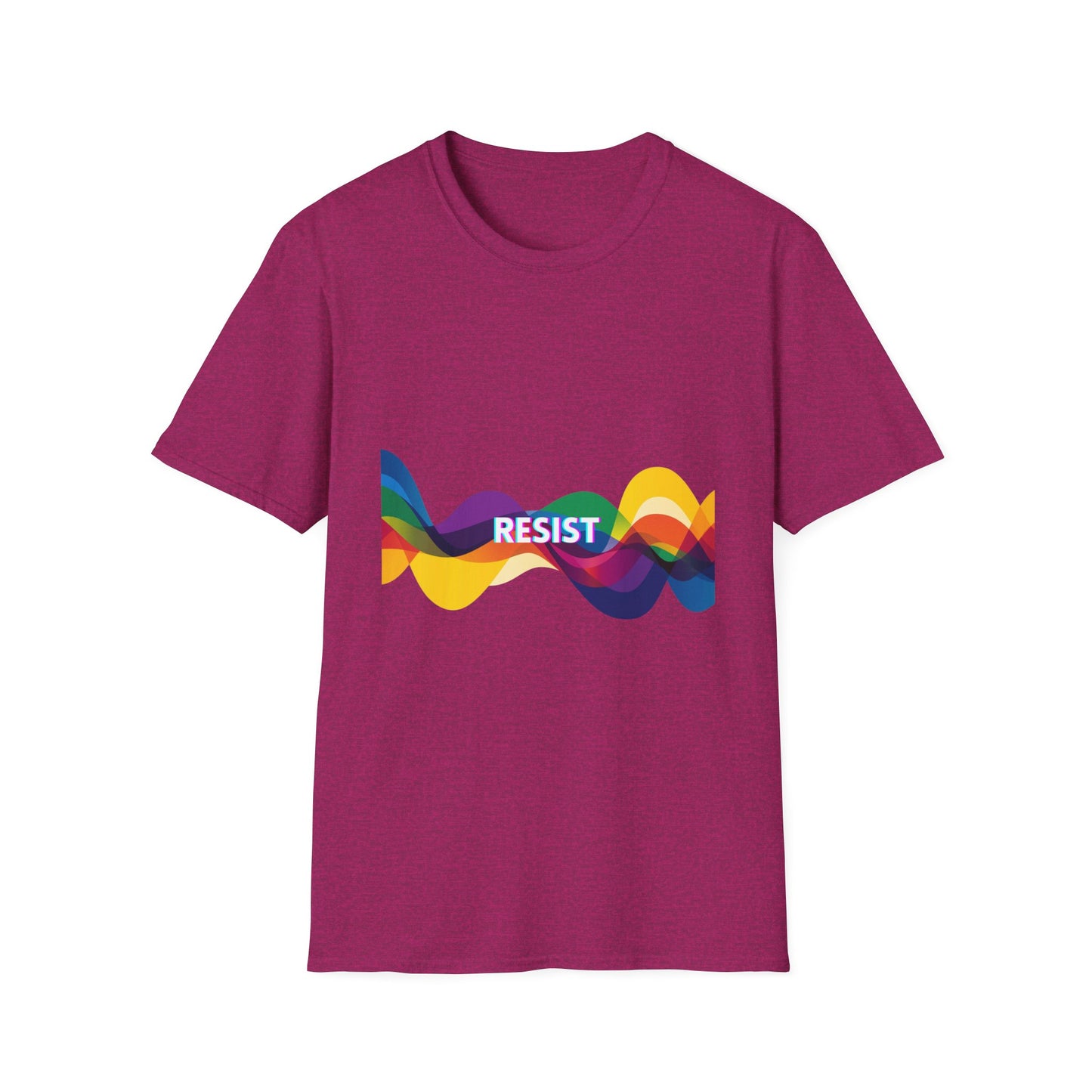 Colorful Waves RESIST T-Shirt | Progressive Pride Statement Tee