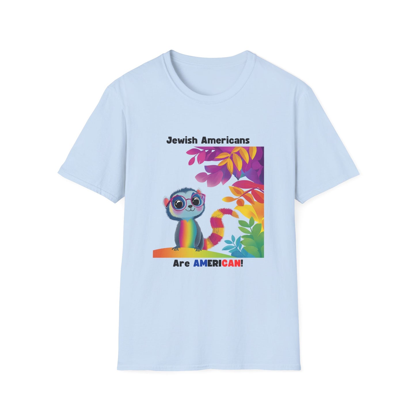 Rainbow Lemur Jewish Pride T-Shirt | Kawaii Activist Unisex Tee | Jewish American Solidarity