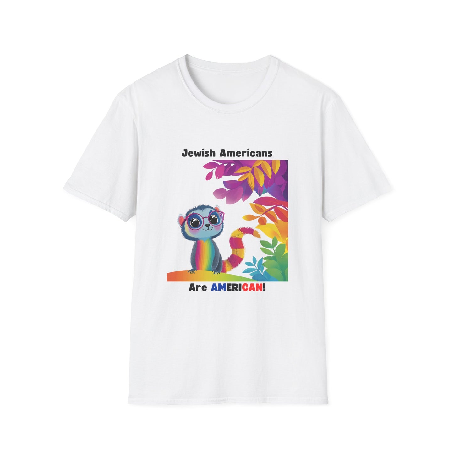 Rainbow Lemur Jewish Pride T-Shirt | Kawaii Activist Unisex Tee | Jewish American Solidarity