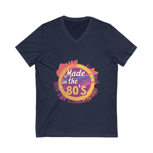 Made in the 80's Retro V-Neck T-Shirt | Vintage Birthday Gift Unisex Tee