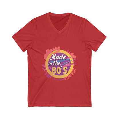 Made in the 80's Retro V-Neck T-Shirt | Vintage Birthday Gift Unisex Tee
