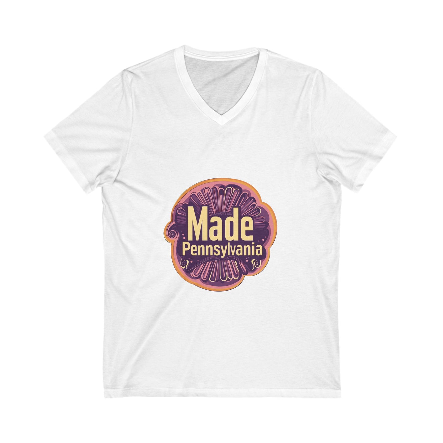 Made in Pennsylvania V-Neck T-Shirt | Vintage State Pride Design | Retro Local Unisex Tee