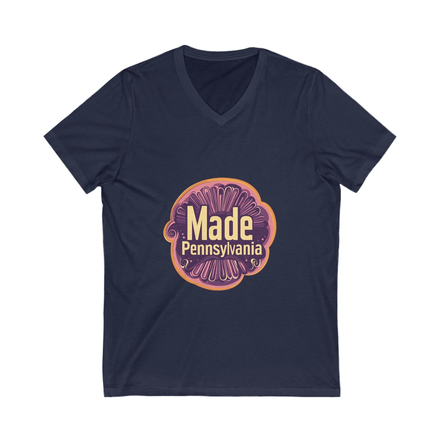 Made in Pennsylvania V-Neck T-Shirt | Vintage State Pride Design | Retro Local Unisex Tee