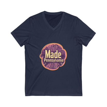Made in Pennsylvania V-Neck T-Shirt | Vintage State Pride Design | Retro Local Unisex Tee
