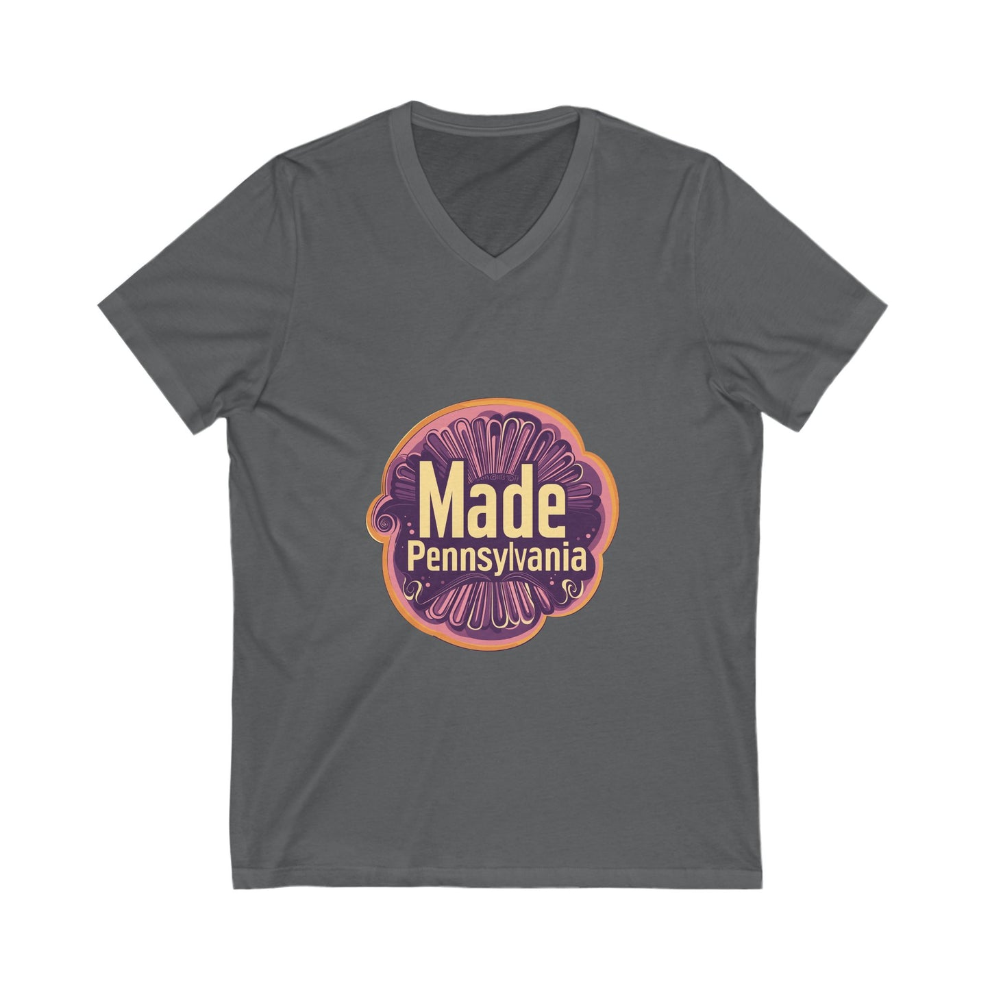 Made in Pennsylvania V-Neck T-Shirt | Vintage State Pride Design | Retro Local Unisex Tee