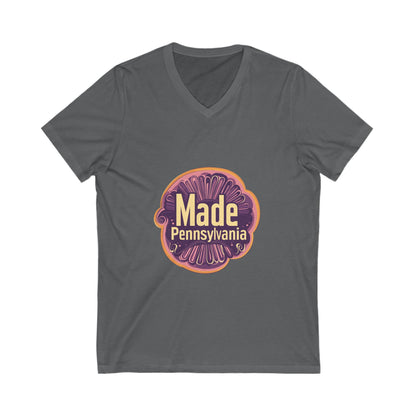 Made in Pennsylvania V-Neck T-Shirt | Vintage State Pride Design | Retro Local Unisex Tee