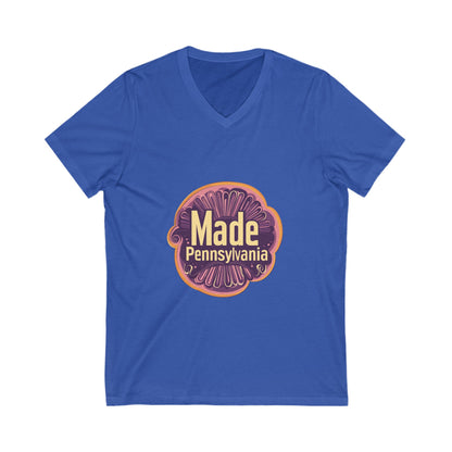 Made in Pennsylvania V-Neck T-Shirt | Vintage State Pride Design | Retro Local Unisex Tee
