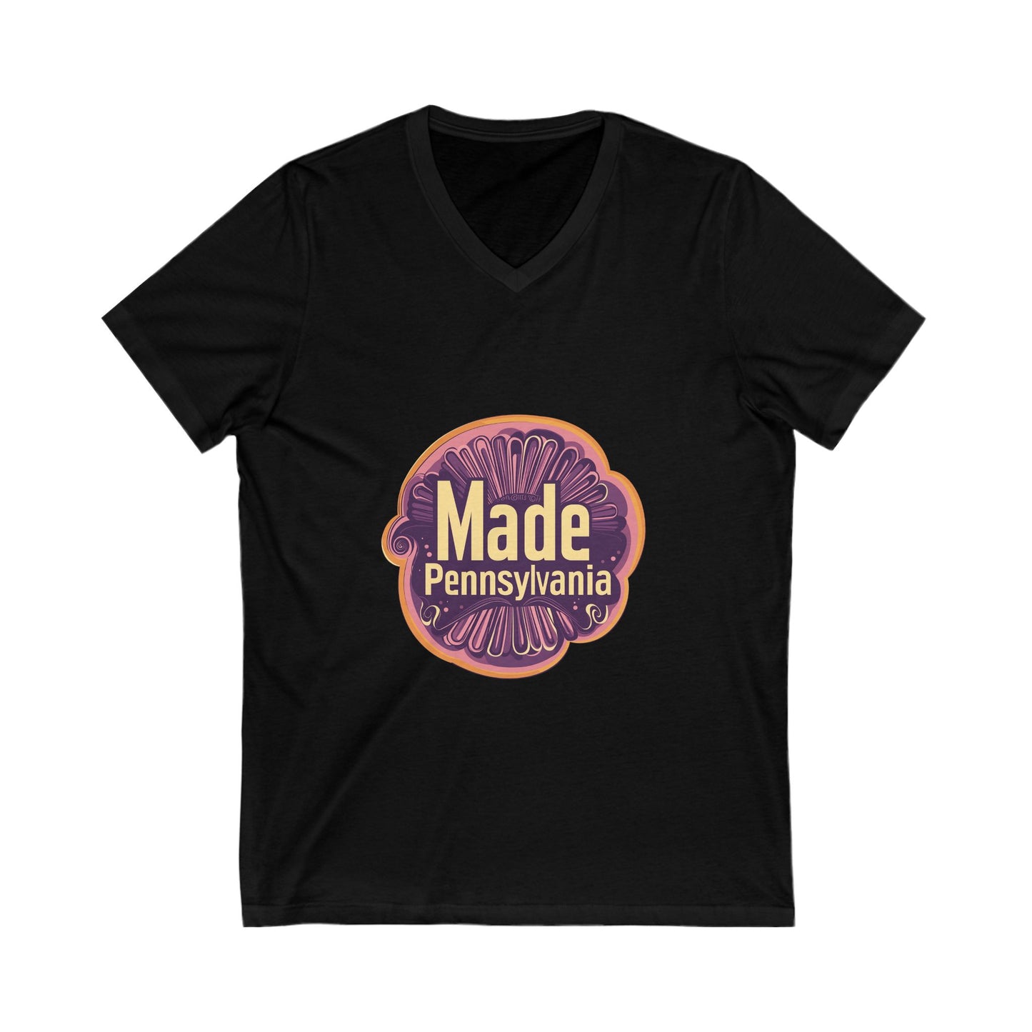 Made in Pennsylvania V-Neck T-Shirt | Vintage State Pride Design | Retro Local Unisex Tee