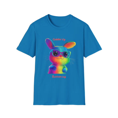 Rainbow Bunny Buttercup T-Shirt | Colorful Pride Tee | Cute LGBTQ+ Gift
