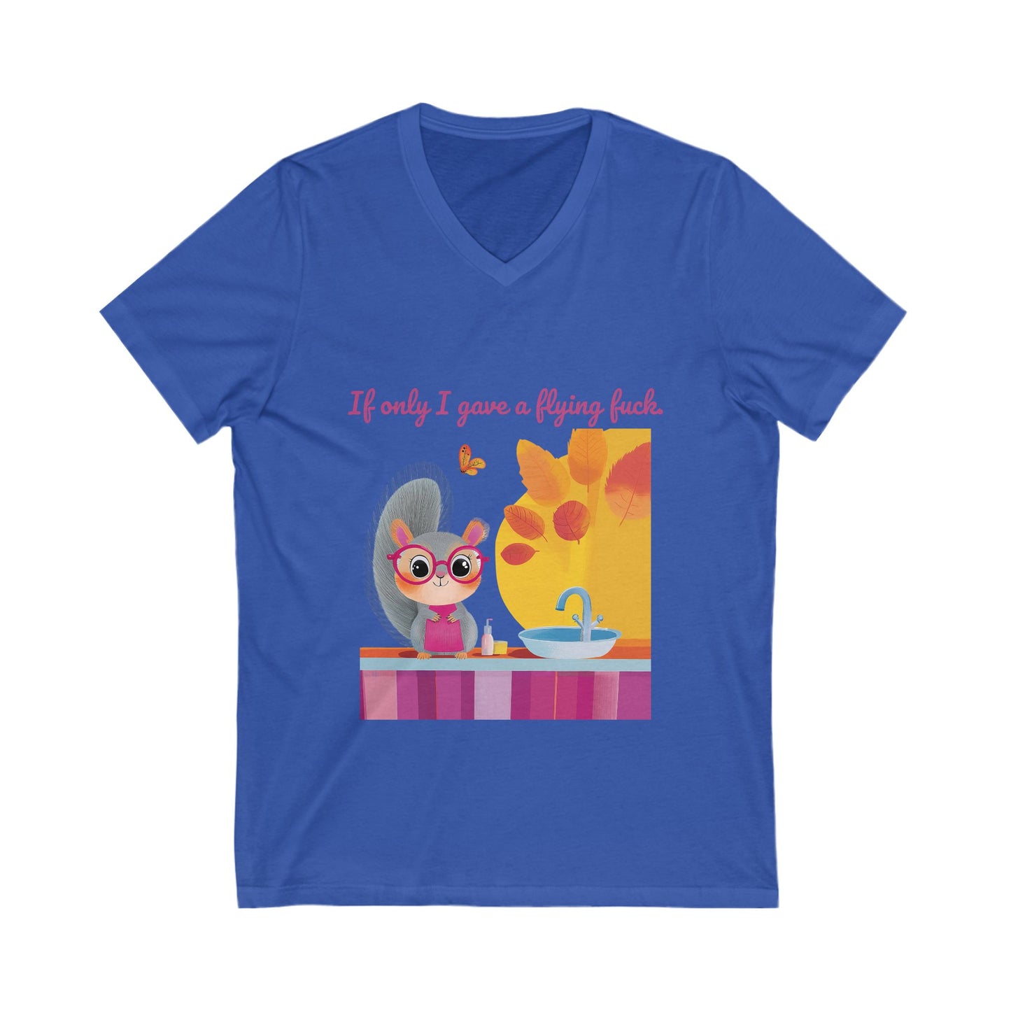 Sarcastic Cat V-Neck T-Shirt | Kawaii Attitude Unisex Tee | Cute Sassy Cat Design