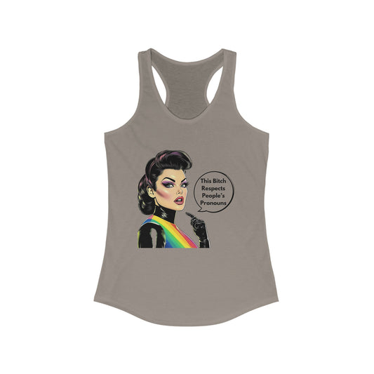 Pronouns Respect Racerback Tank | LGBTQ+ Feminist Pride Top