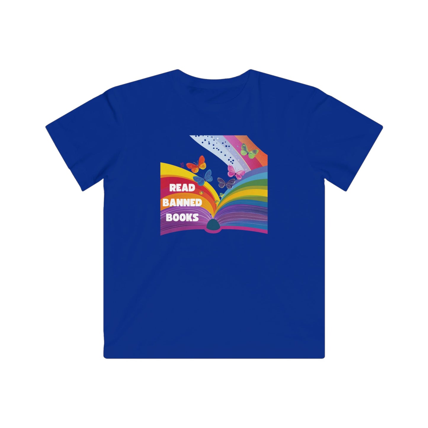 Rainbow Book Butterfly Pride T-Shirt | Banned Books Reading Activist Kids Tee