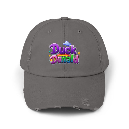Kawaii Duck Donald Distressed Dad Hat | Y2K Nostalgic Pink Cap