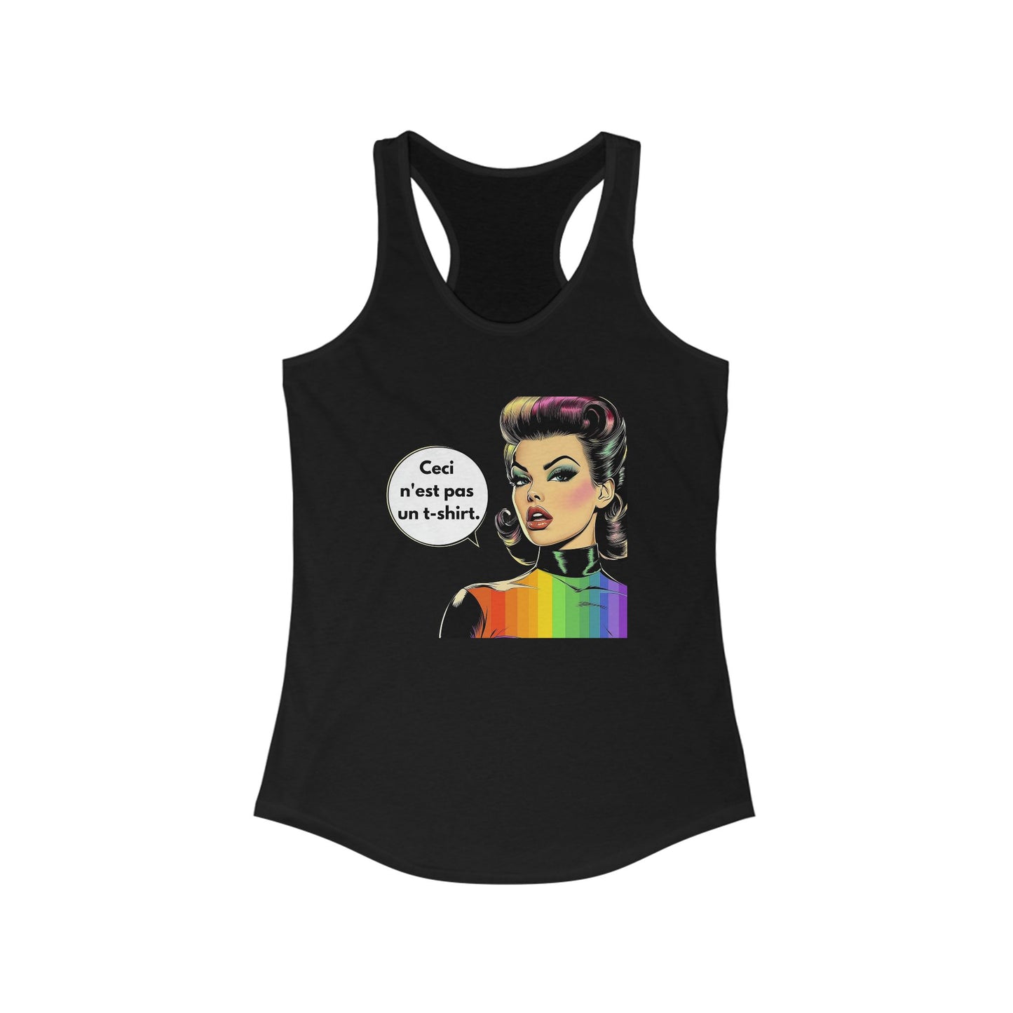 Ceci N'est Pas Un T-Shirt Rainbow Pride Retro Racerback Tank