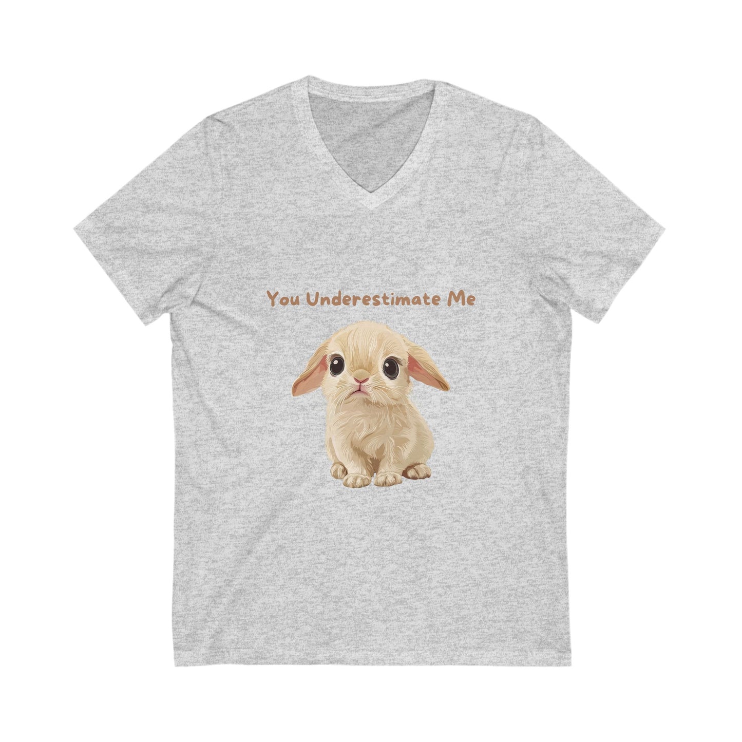 Kawaii Bunny Empowerment V-Neck T-Shirt | Cute Feminist Unisex Tee