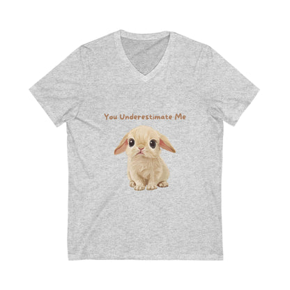 Kawaii Bunny Empowerment V-Neck T-Shirt | Cute Feminist Unisex Tee