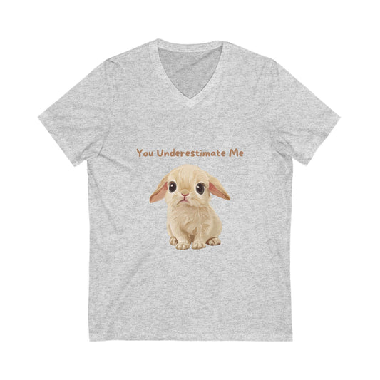 Kawaii Bunny Empowerment V-Neck T-Shirt | Cute Feminist Unisex Tee