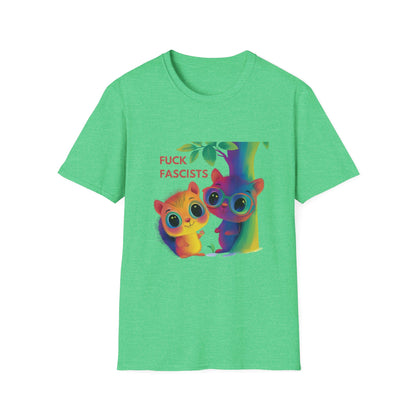 Rainbow Squirrels Anti-Fascist T-Shirt | Kawaii Activist Unisex Tee
