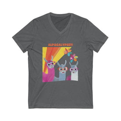 Alpacalypse Kawaii V-Neck T-Shirt | Funny Llama Apocalypse Unisex Tee