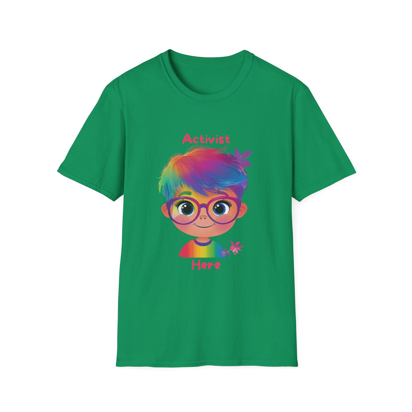 Kawaii Activist Rainbow Hair T-Shirt | Cute Protest Tee