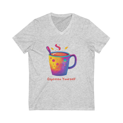 Espresso Yourself Rainbow Coffee V-Neck | Kawaii Coffee Lover Gift | Colorful Barista Tee